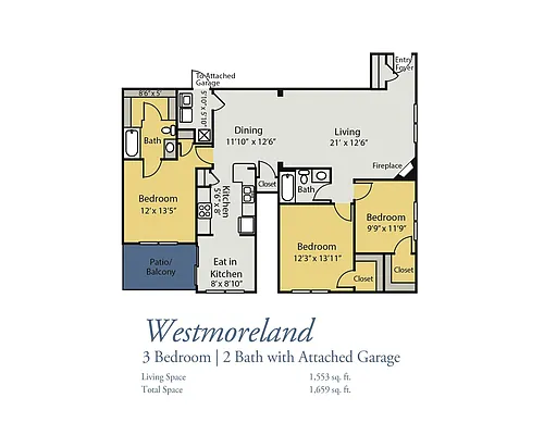 Floor plan Westmoreland-with attached garage