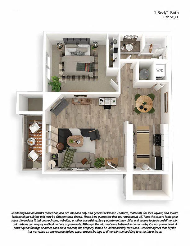 Floor plan 1x1 Classic Ponderosa