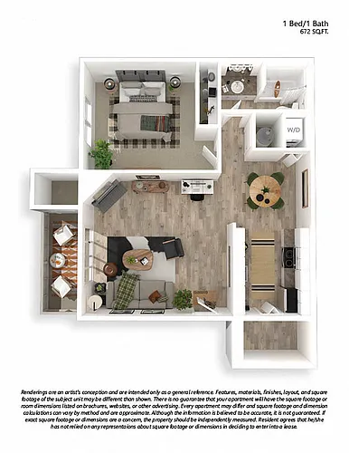 Floor plan 1x1 Classic Ponderosa
