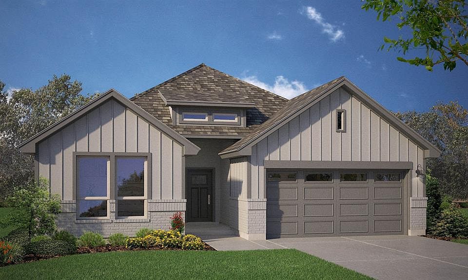 Front Elevation - D.R. Horton''s Parrott floorplan, elevation F - All Home and community information, including pricing, included features, terms, availability and amenities, are subject to change at any time without notice or obligation. All Drawings, pictures, photographs, video, square footages, floor plans, elevations, features, colors and sizes are approximate for illustration purposes only and will vary from the homes as built.