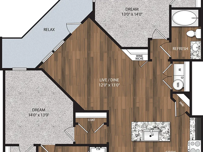 B2 | 2 bed/2 bath B2 | 2 bed/2 bath