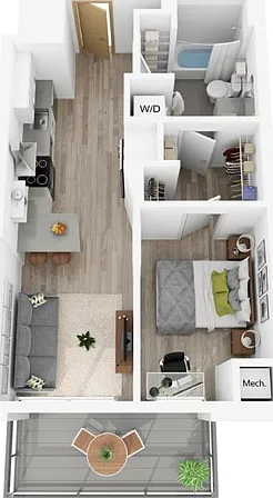 Plan H2 | 1 bedroom, 1 bathroom Plan H2 | 1 bedroom, 1 bathroom