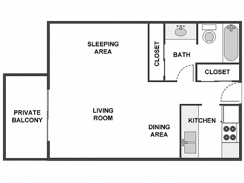 Floor plan Studio: Type A