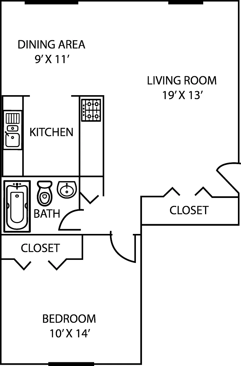 Floor plan 1 Bedroom 1 Bath I