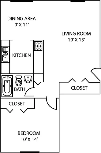 Floor plan 1 Bedroom 1 Bath I