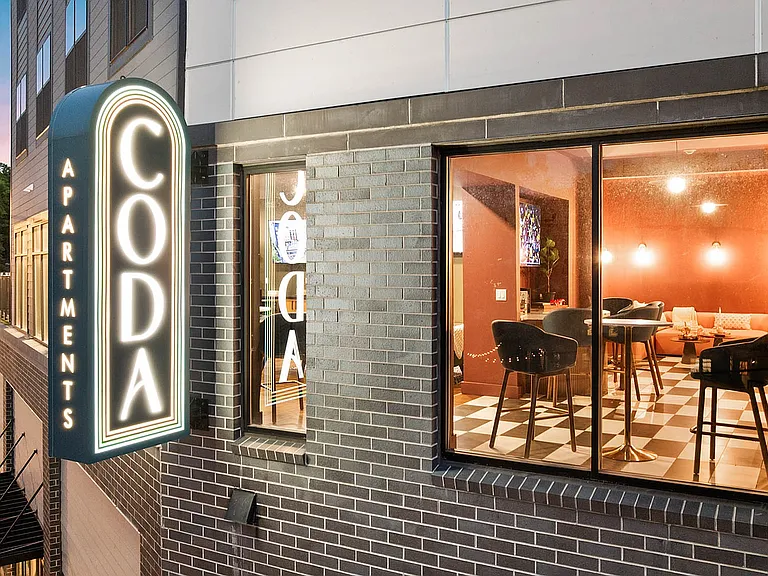 CODA sign at night