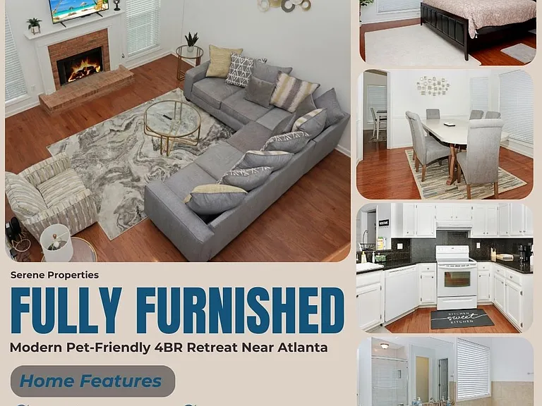 Fully Furnished / 4BR/2.5 / Pet Friendly Home