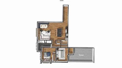 Floor plan 2 Bed North East