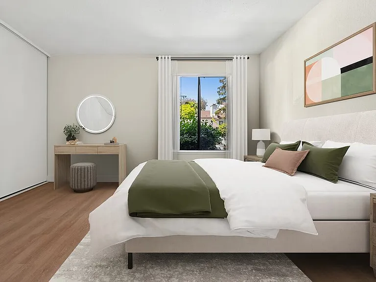 Renovated Package I bedroom with hard surface flooring