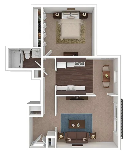 Floor plan One Bedroom, One Bathroom