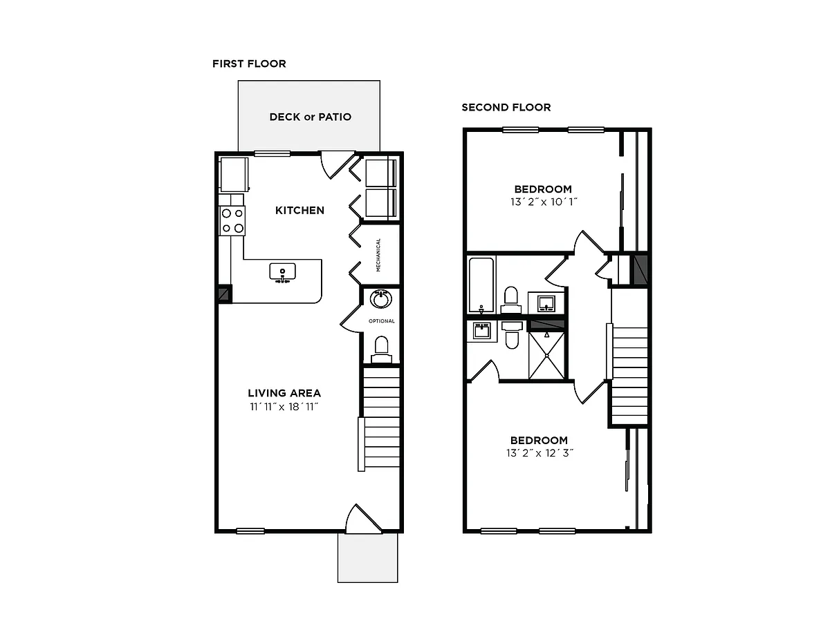 Floor plan 2x2 Bentley Town V1 - Renovated