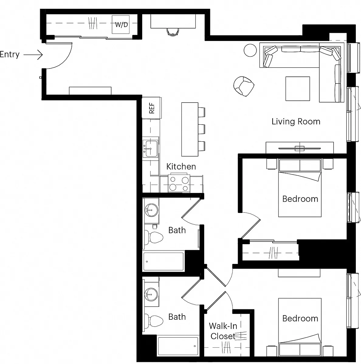 Floor plan Two Bedroom 08