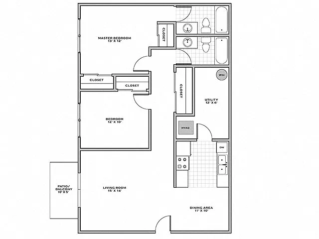 Floor plan 2 Bedroom Garden
