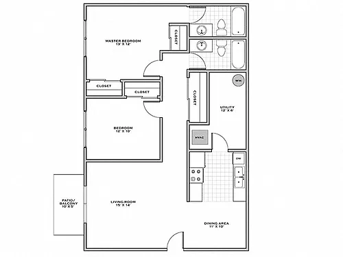 Floor plan 2 Bedroom Garden
