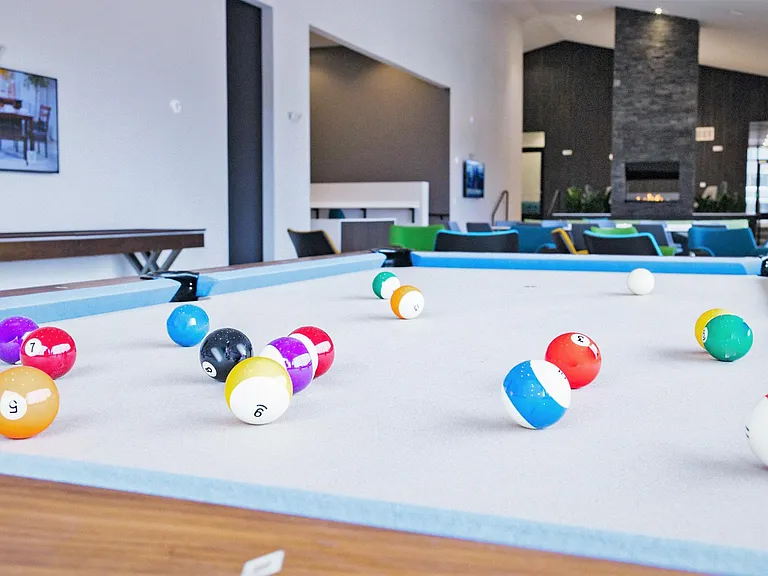 Clubhouse with pool and gaming area