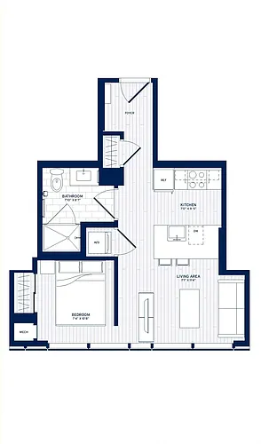Floor plan JR 1 Bed-C4