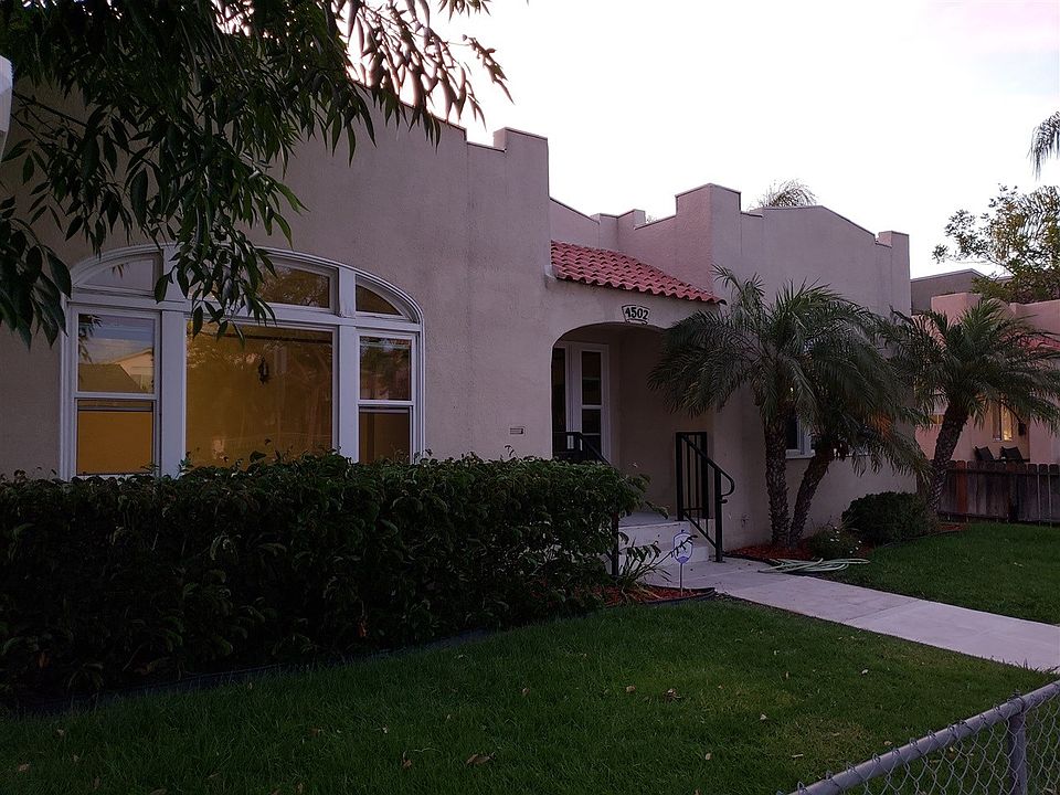 Fenced in landscaped front yard