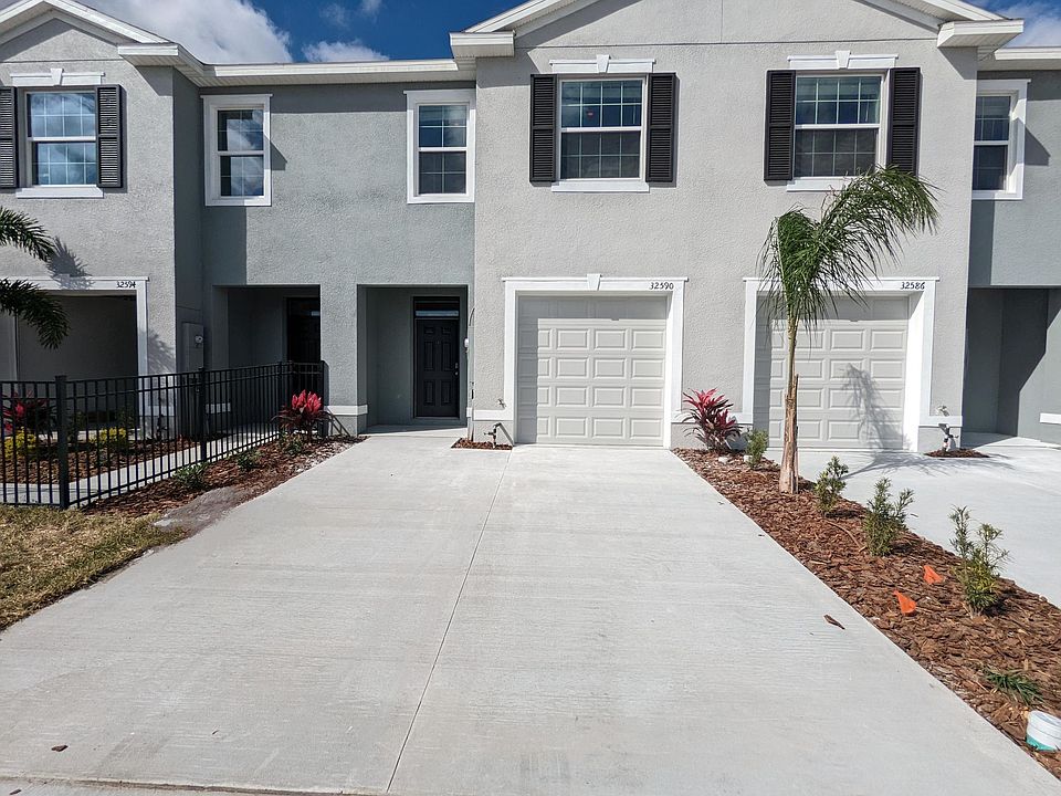 1 car attached garage, 2 car width driveway