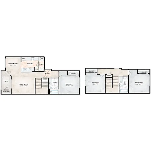 Floor plan 3 Bed 2 Bath