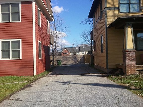 Drive to gated parking