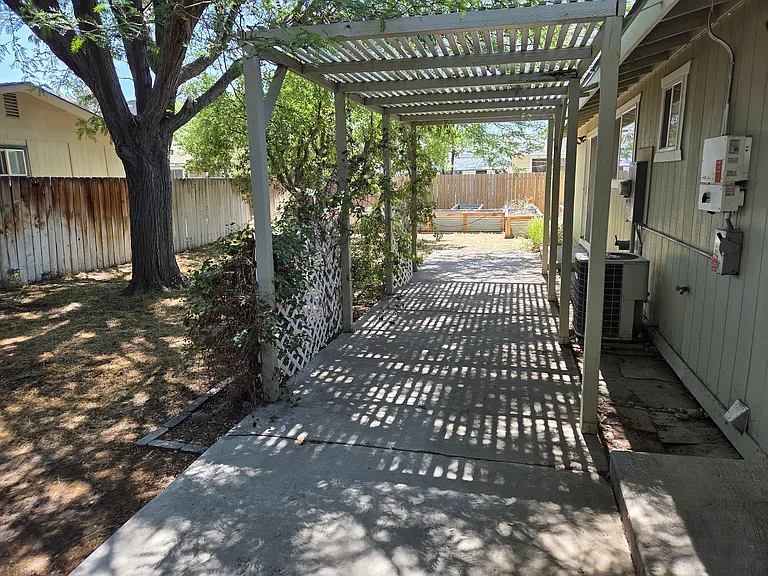 Back patio and yard