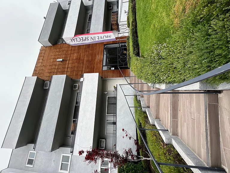 Front steps to The Carlton Apartments in Hollywood, California.