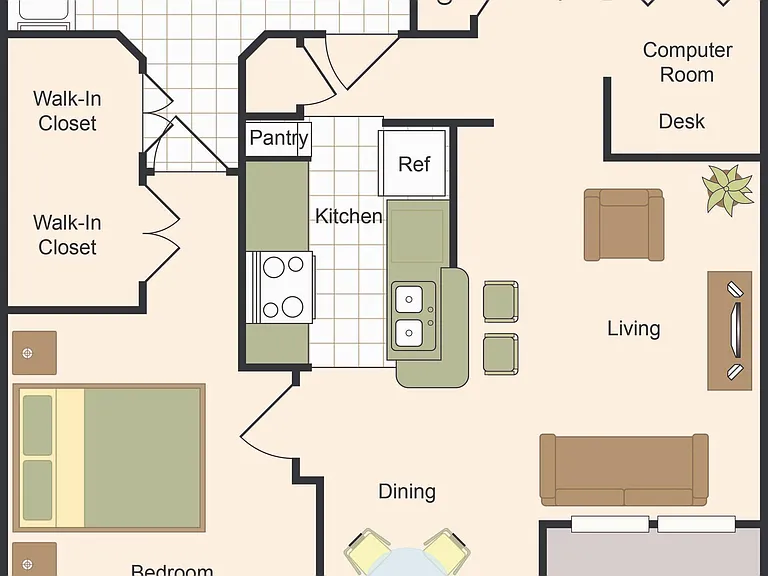 One Bedroom Floorplan One Bedroom Floorplan