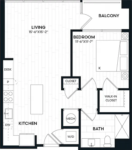 Floor plan 1 Bed/1 Bath-1L ALT