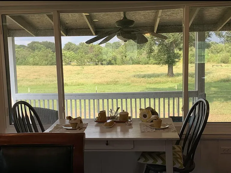 Perfect for morning coffee overlooking the cow pasture.