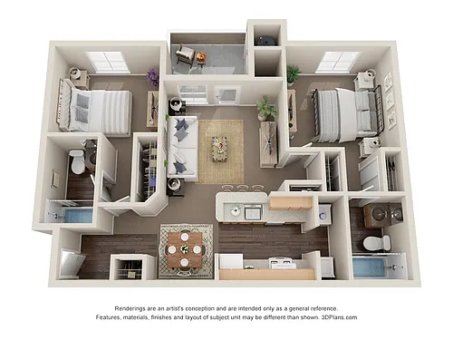 Floor plan 2BD, 2BTH 80% A