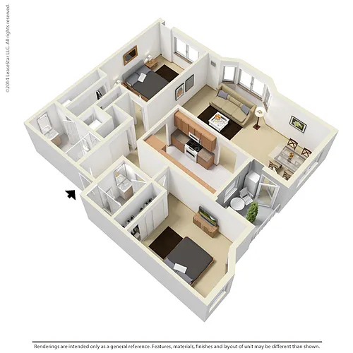 Floor plan 2 Bedroom - B3