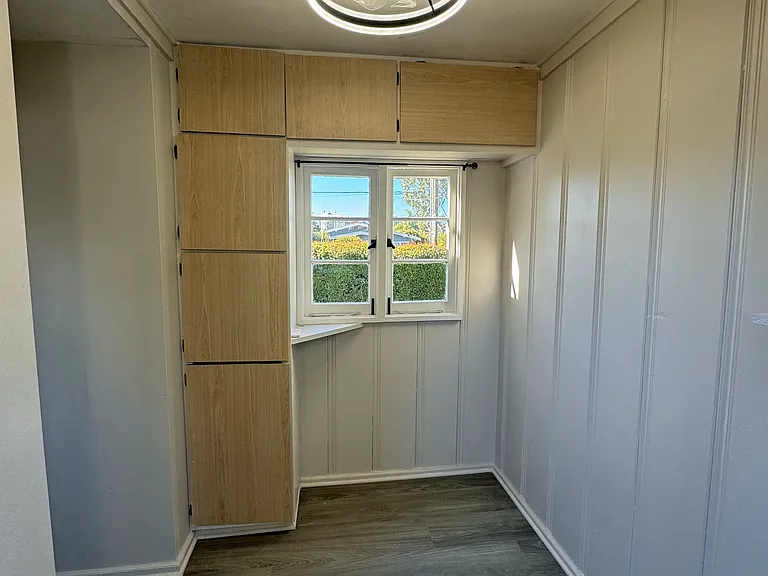 Back room with storage cabinets