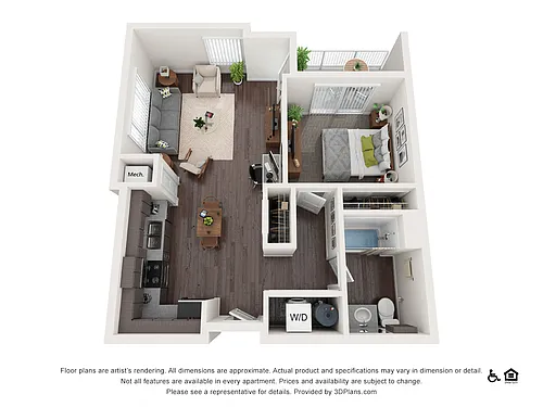 Floor plan 1bed 1bath