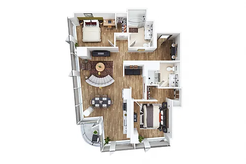 Floor plan Two Bed - A (ADA)