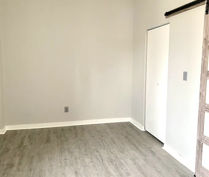 Bedroom with Barn Door & Double Closet