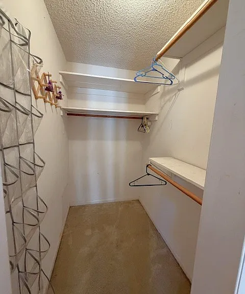 Large walk-in master bedroom closet.