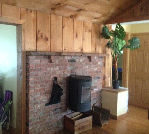 woodstove in family room