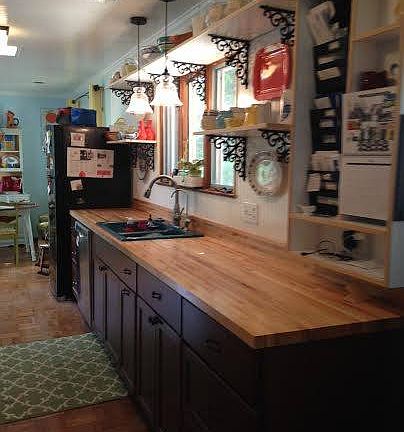 Kitchen with butcher block