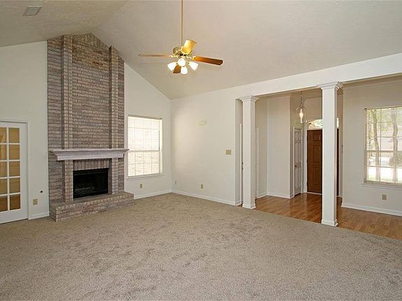 Entryway and access to attached two-car garage.