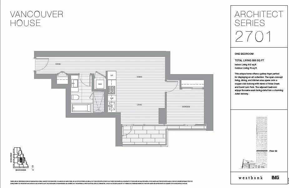 1 bed, 612 sqft, $2,890 — Photo 2