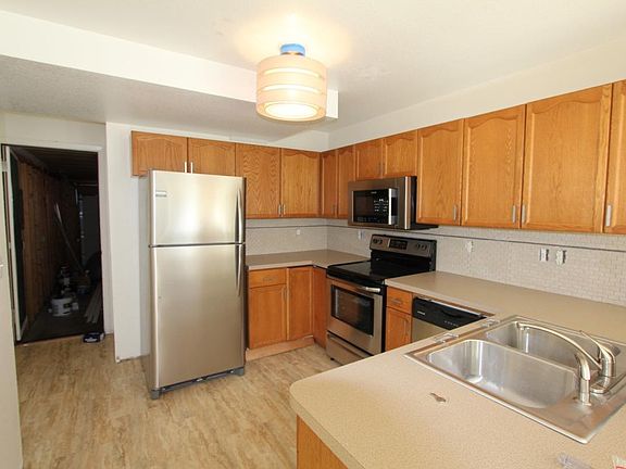 attached garage accessed from kitchen area