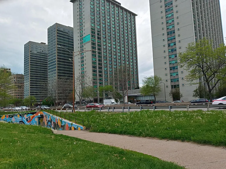 Parking lot, full park and marina access across the street with the underpass located in front of the building