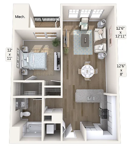 Floor plan A1-5110-758-sqft