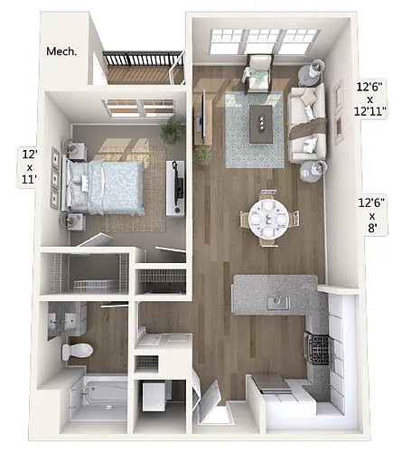 Floor plan A1-5110-758-sqft