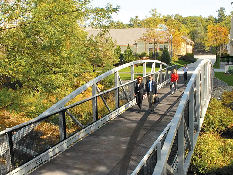 Pedestrian bridge to Oak Grove T Stop