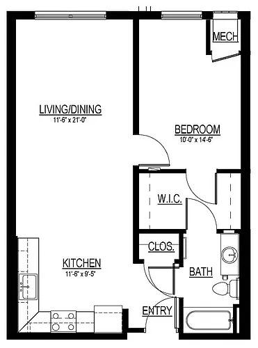 Floor plan 1 Bedroom