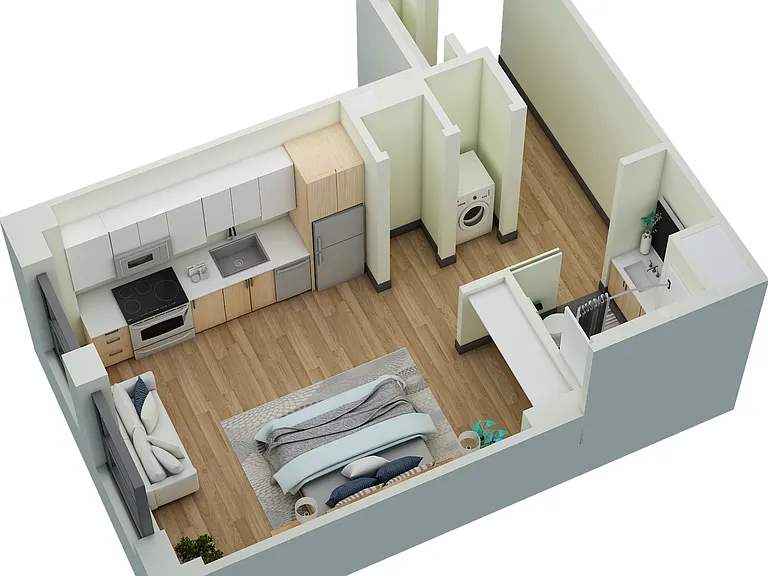 Studio, 1 Bath- B Studio, 1 Bath- B