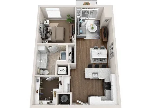 Floor plan 1BR/1BA A1A