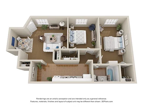 Floor plan Two Bedroom One Bathroom