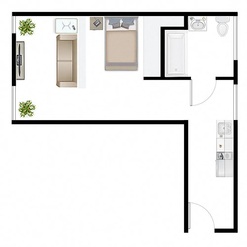 Floor plan Studio 1.6A